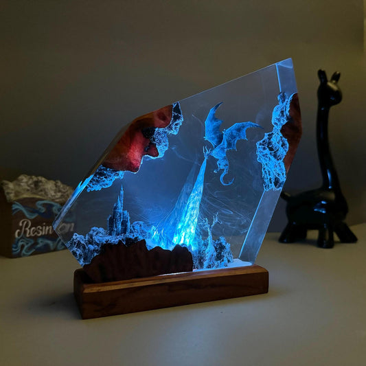 Nachtlicht Eisdrachen-Skulptur