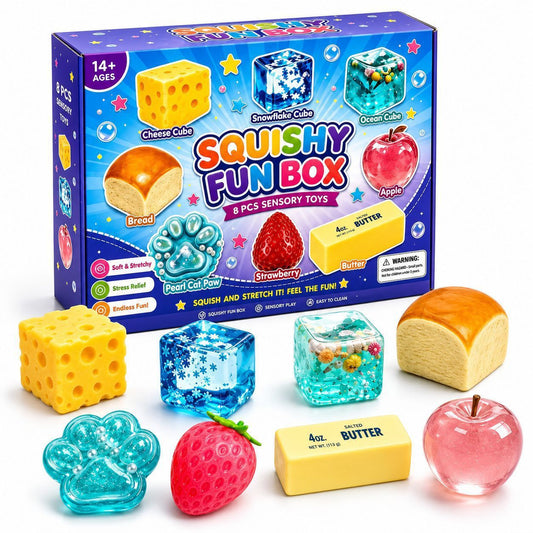 Set de squishies à rebond lent, 8 pièces
