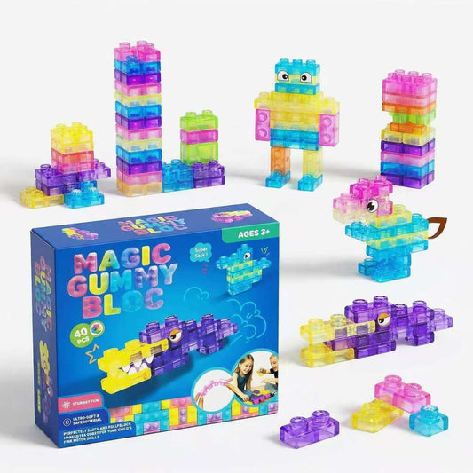 Silicone Jelly Building Blocks, 40 Pieces