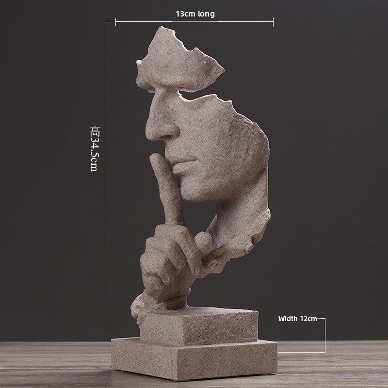Abstrakte ruhende Figur aus Kunstharz