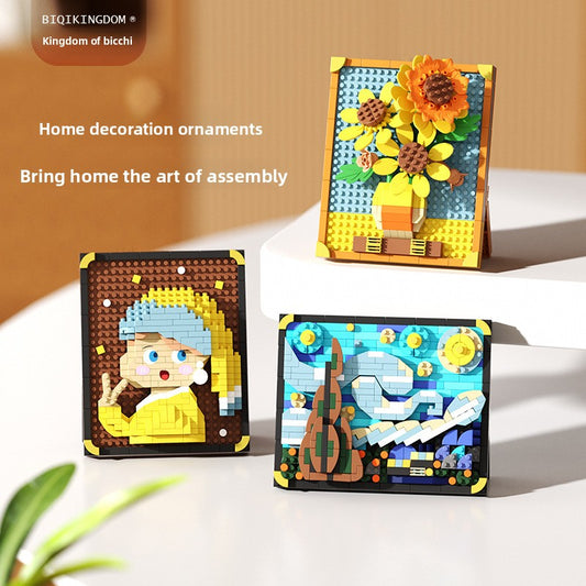 Set de bloques pixel art, cuadros famosos