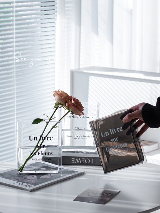 Book-Shaped Acrylic Flower Vase