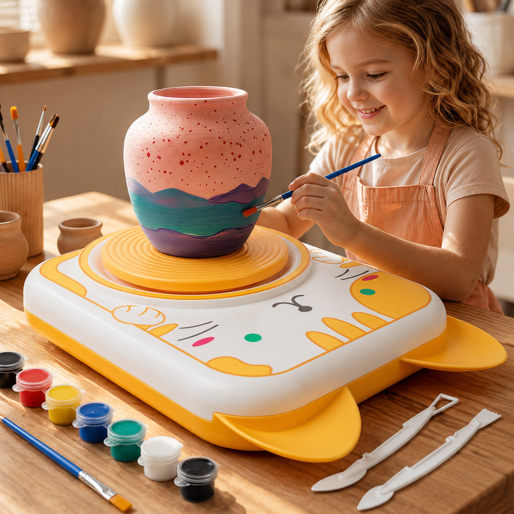 Torno de cerámica DIY para niños