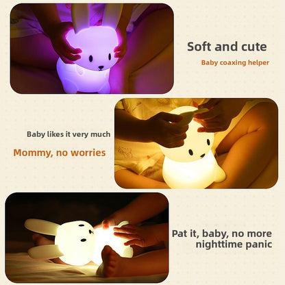 Veilleuse lapin tactile en silicone