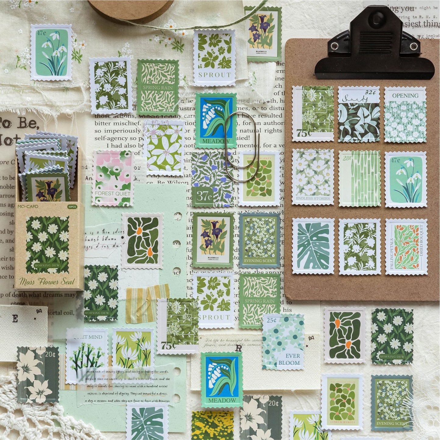 Pegatinas vintage florales en relieve