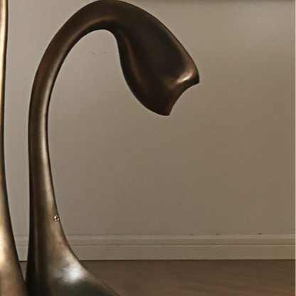Knospen-Skulptur-Stehlampe aus Glasfaser und Stahl