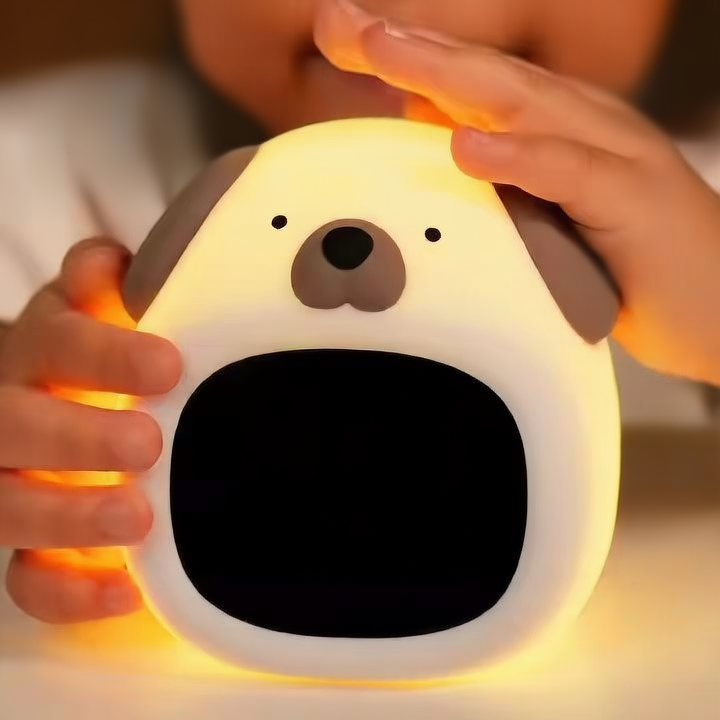 Squeezable silicone alarm clock with an LED display