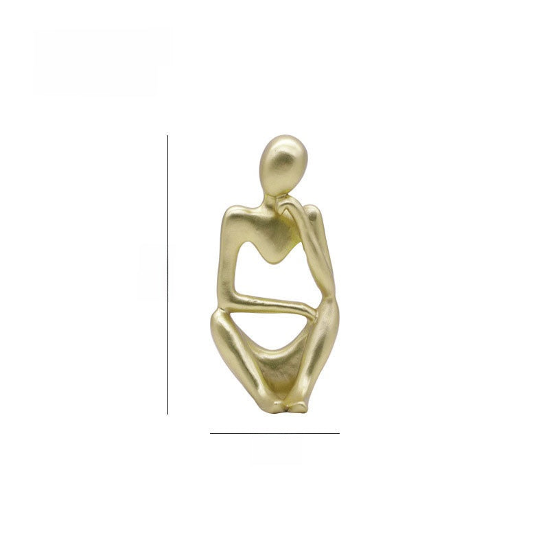 Scultura di figura in meditazione in resina, 13 cm
