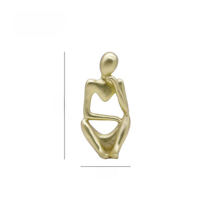 Scultura di figura in meditazione in resina, 13 cm