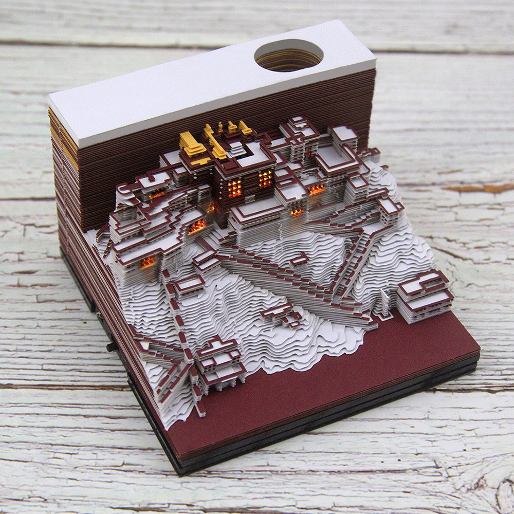 3D Paper Carving Sticky Note Block