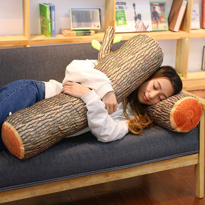 Coussin en peluche souche d arbre et traversin