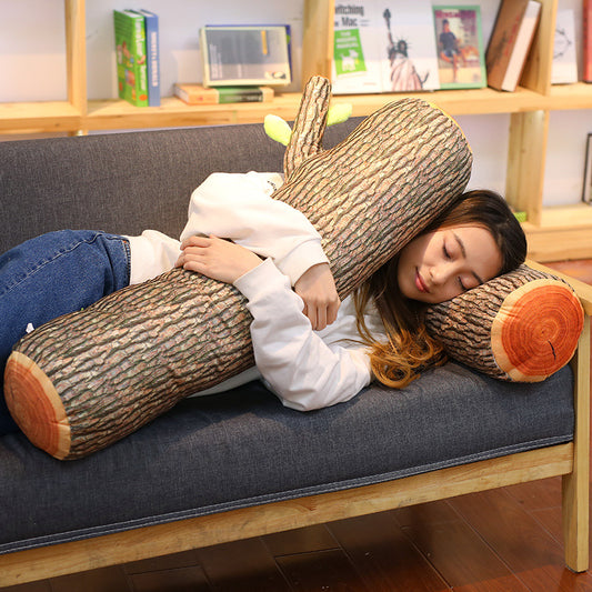 Coussin en peluche souche d arbre et traversin