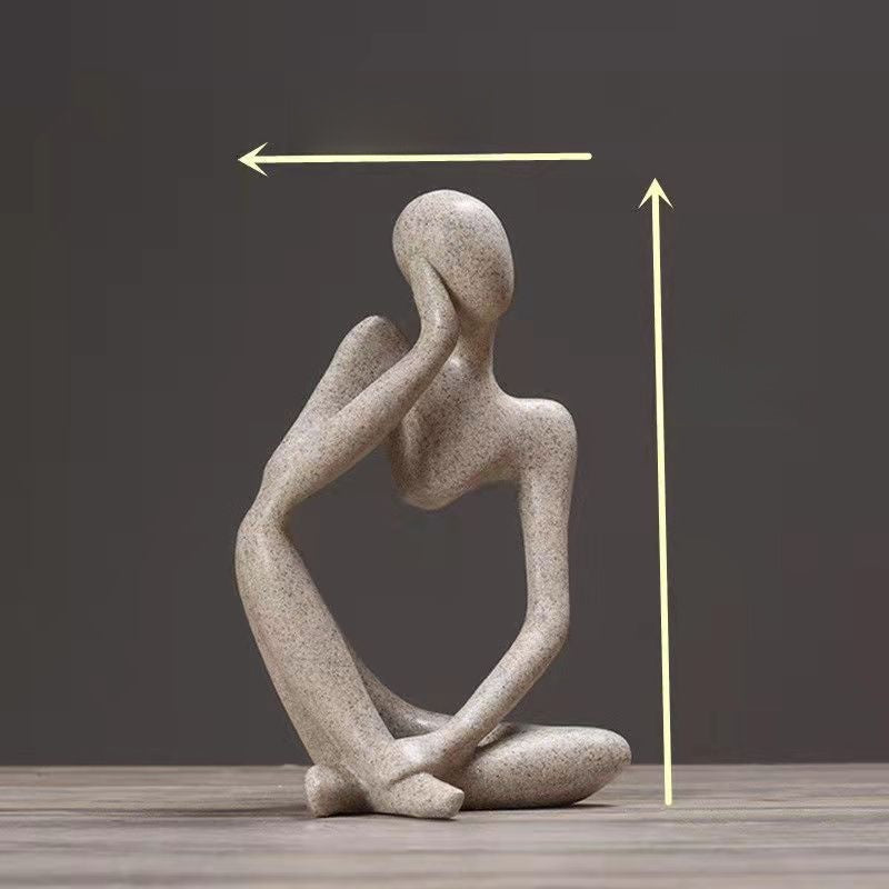 Scultura di figura in meditazione in resina, 13 cm