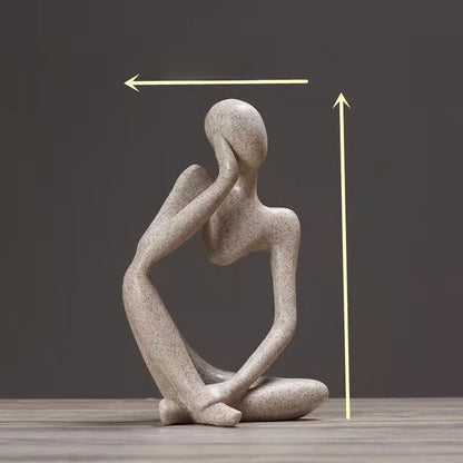 Scultura di figura in meditazione in resina, 13 cm
