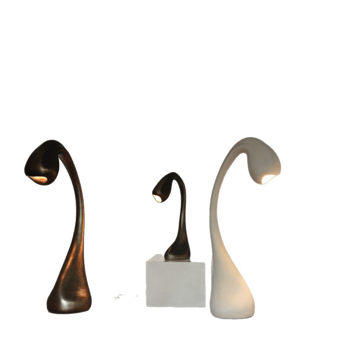 Knospen-Skulptur-Stehlampe aus Glasfaser und Stahl