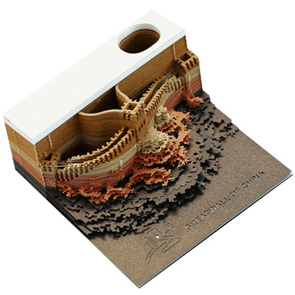 3D Paper Carving Sticky Note Block