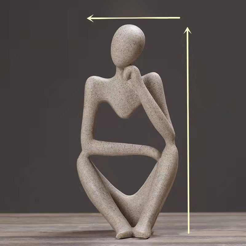 Scultura di figura in meditazione in resina, 13 cm