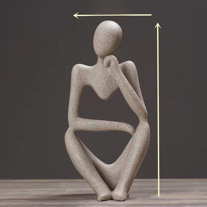 Scultura di figura in meditazione in resina, 13 cm