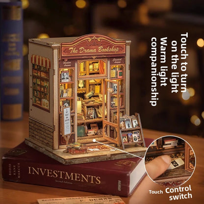 Maison miniature serre-livres, modèle 3D en bois