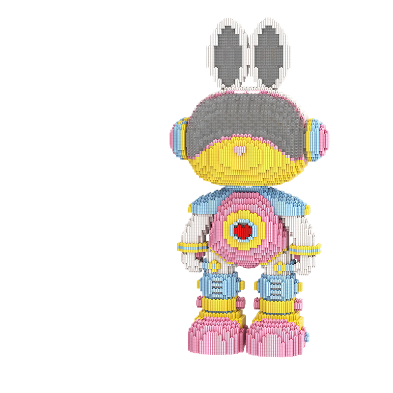 Large Bear & Rabbit Building Block Figures