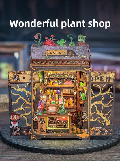 Maison miniature serre-livres, modèle 3D en bois