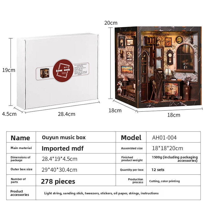Maison miniature DIY en bois, découpe laser
