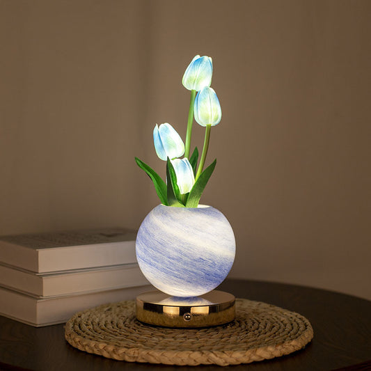 Tulpenstrauß-Tischlampe mit USB-Stromversorgung