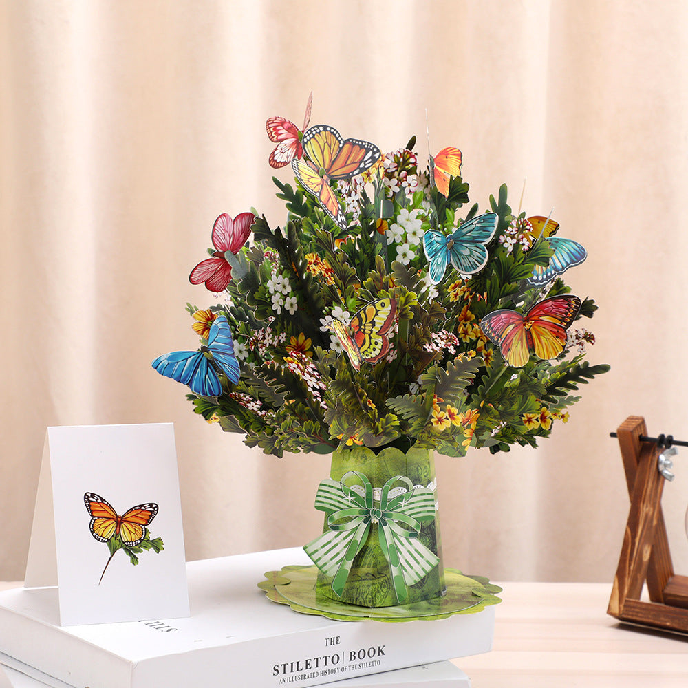 3D Flowers Pop-Up Greeting Card