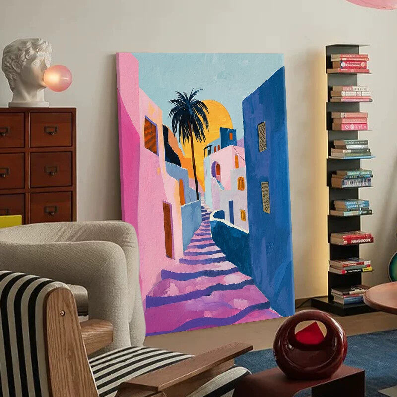 Tablou abstract, pictat manual sau tipărit giclée