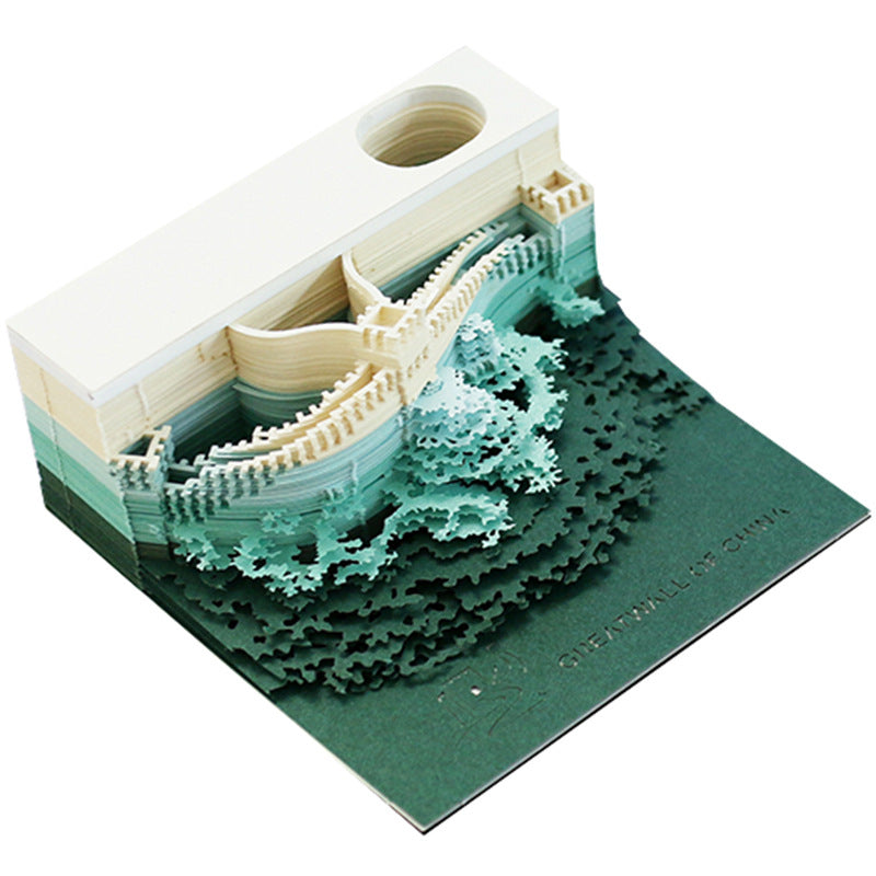 3D Paper Carving Sticky Note Block
