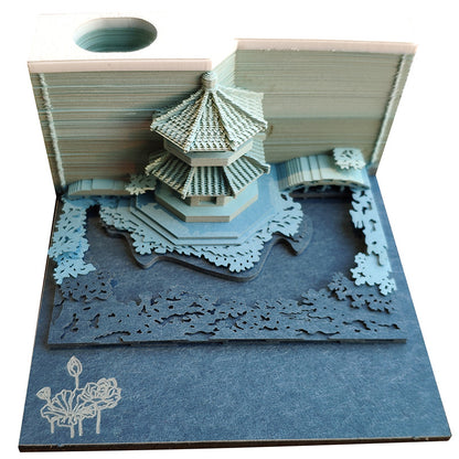 3D Paper Carving Sticky Note Block