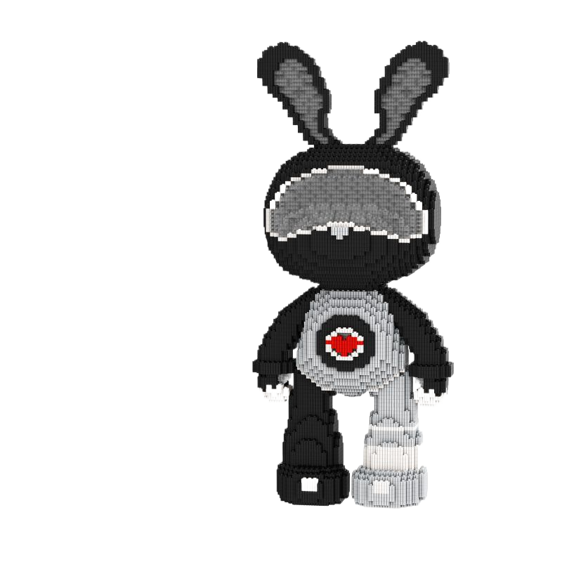 Large Bear & Rabbit Building Block Figures