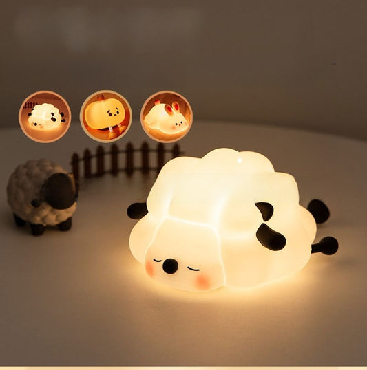 Soft silicone character lamp switched with a pat