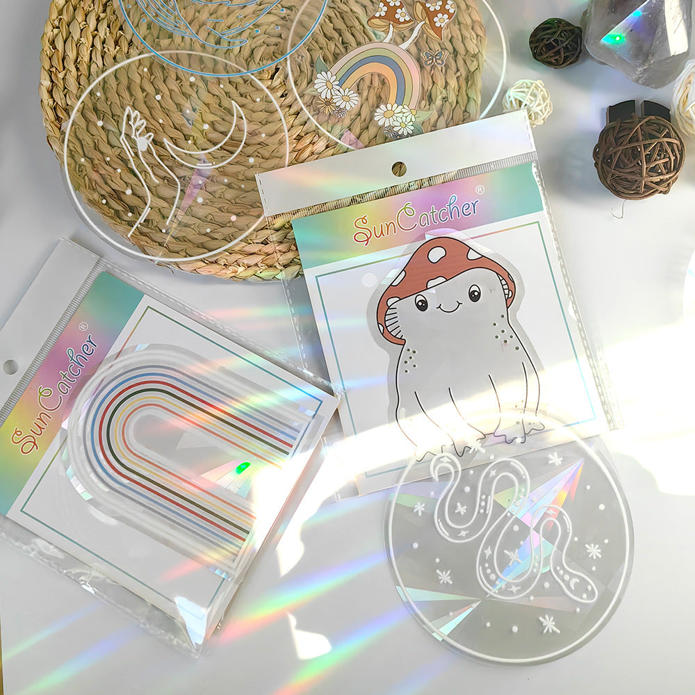 Sunshine Catcher Colorful Window Sticker Suncatcher Sun Rainbow Prism Glass Sticker