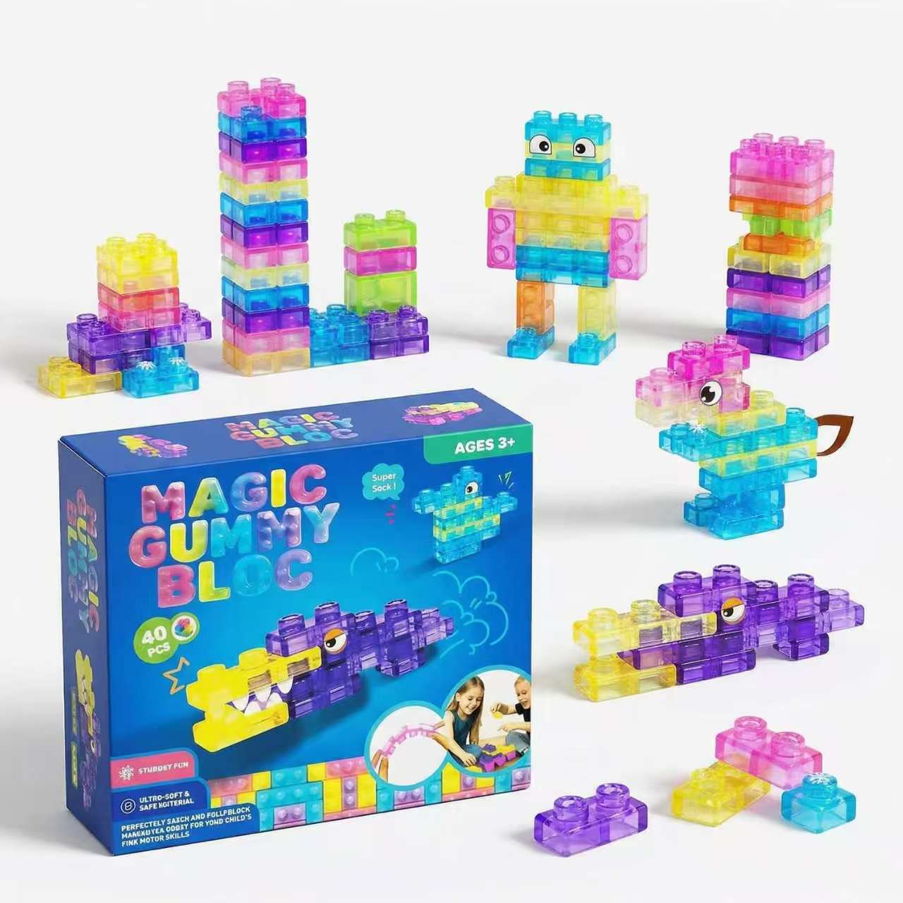Mattoncini in silicone morbido, 40 pezzi