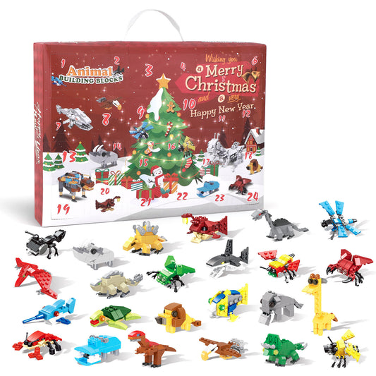 Christmas Advent Calendar with Animal Block Figures