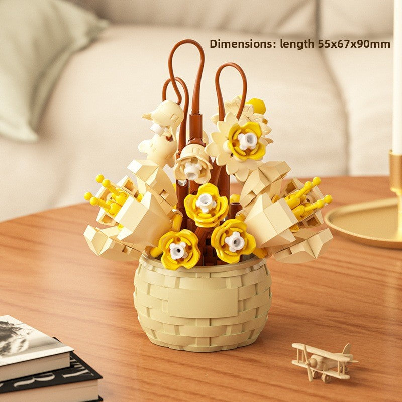 DIY Sunflower Basket Building Blocks