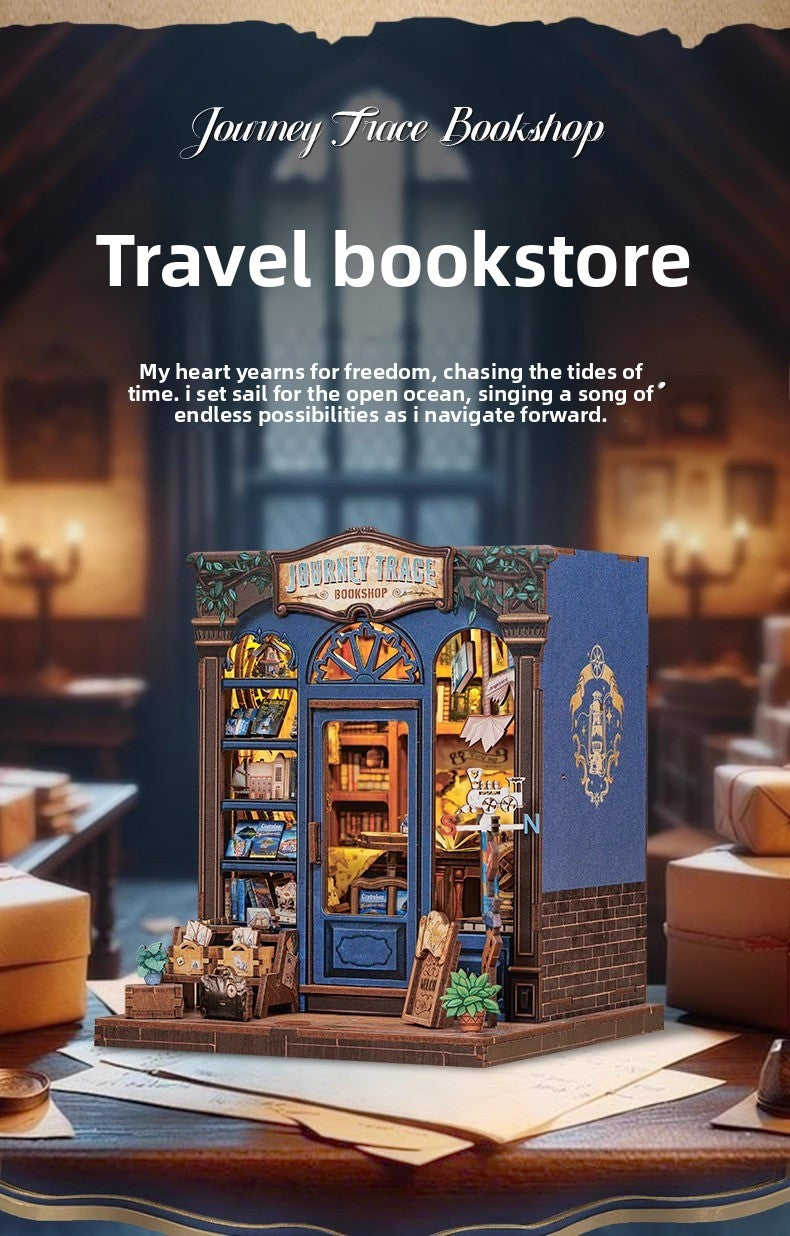 Maison miniature serre-livres, modèle 3D en bois