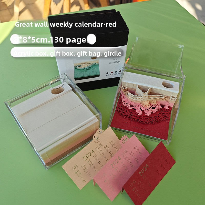 3D Paper Carving Sticky Note Block