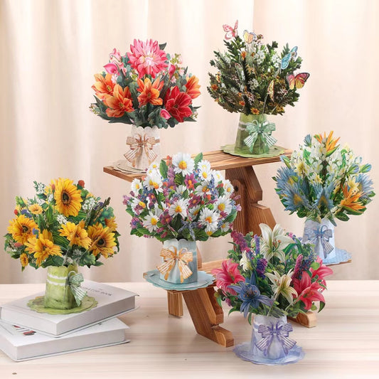 3D Flowers Pop-Up Greeting Card