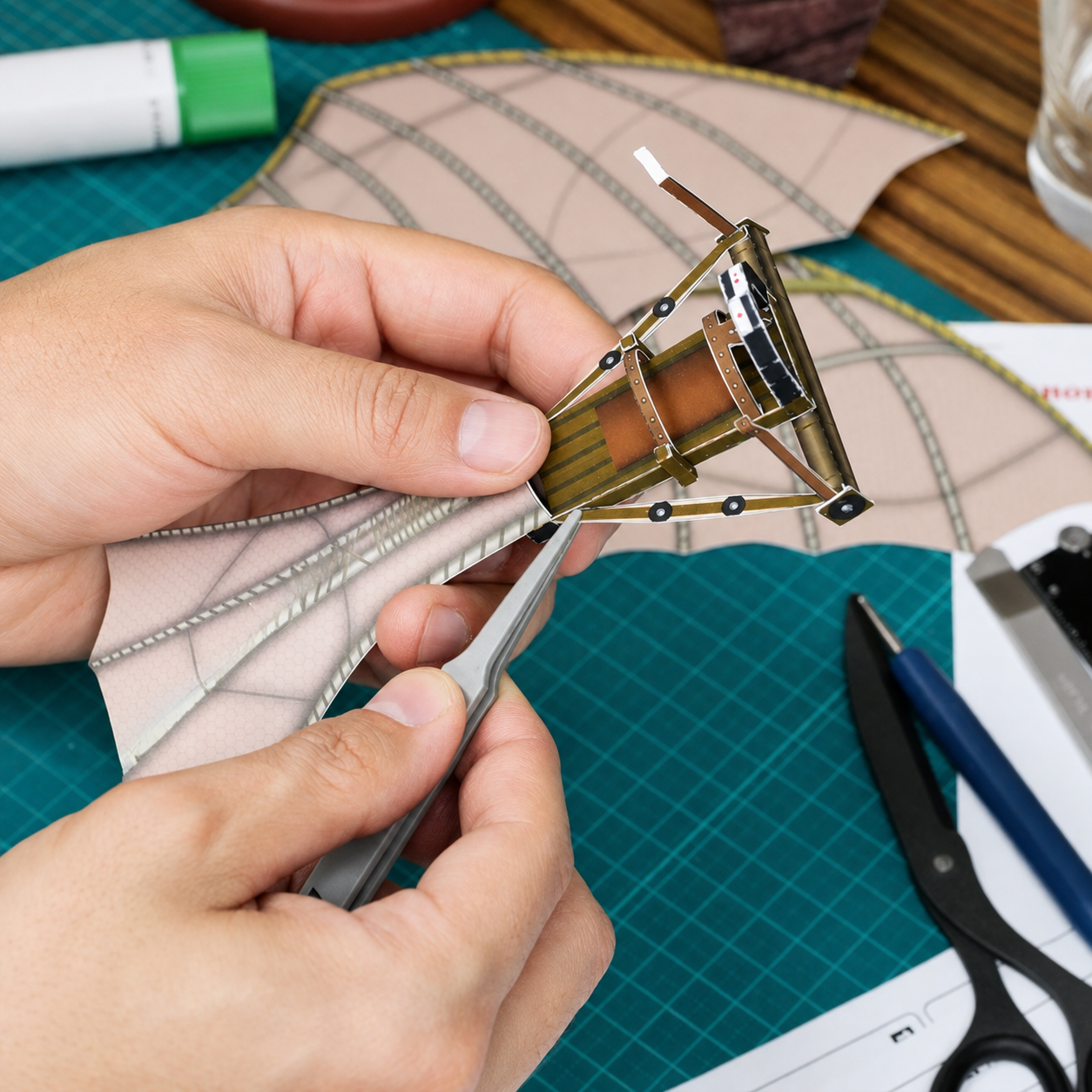 Da Vinci Aircraft Paper Model DIY Assembly Kit