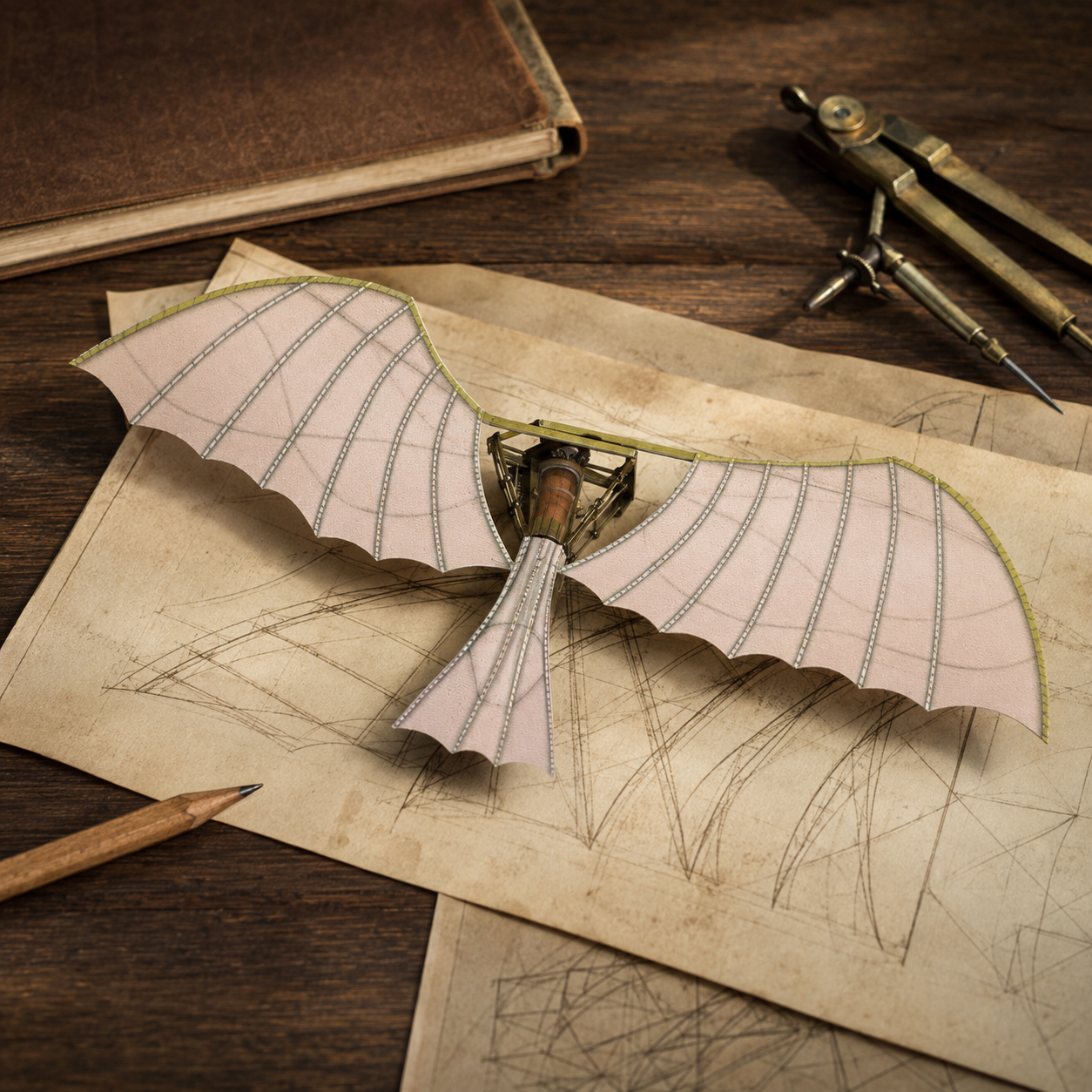 Da Vinci Aircraft Paper Model DIY Assembly Kit