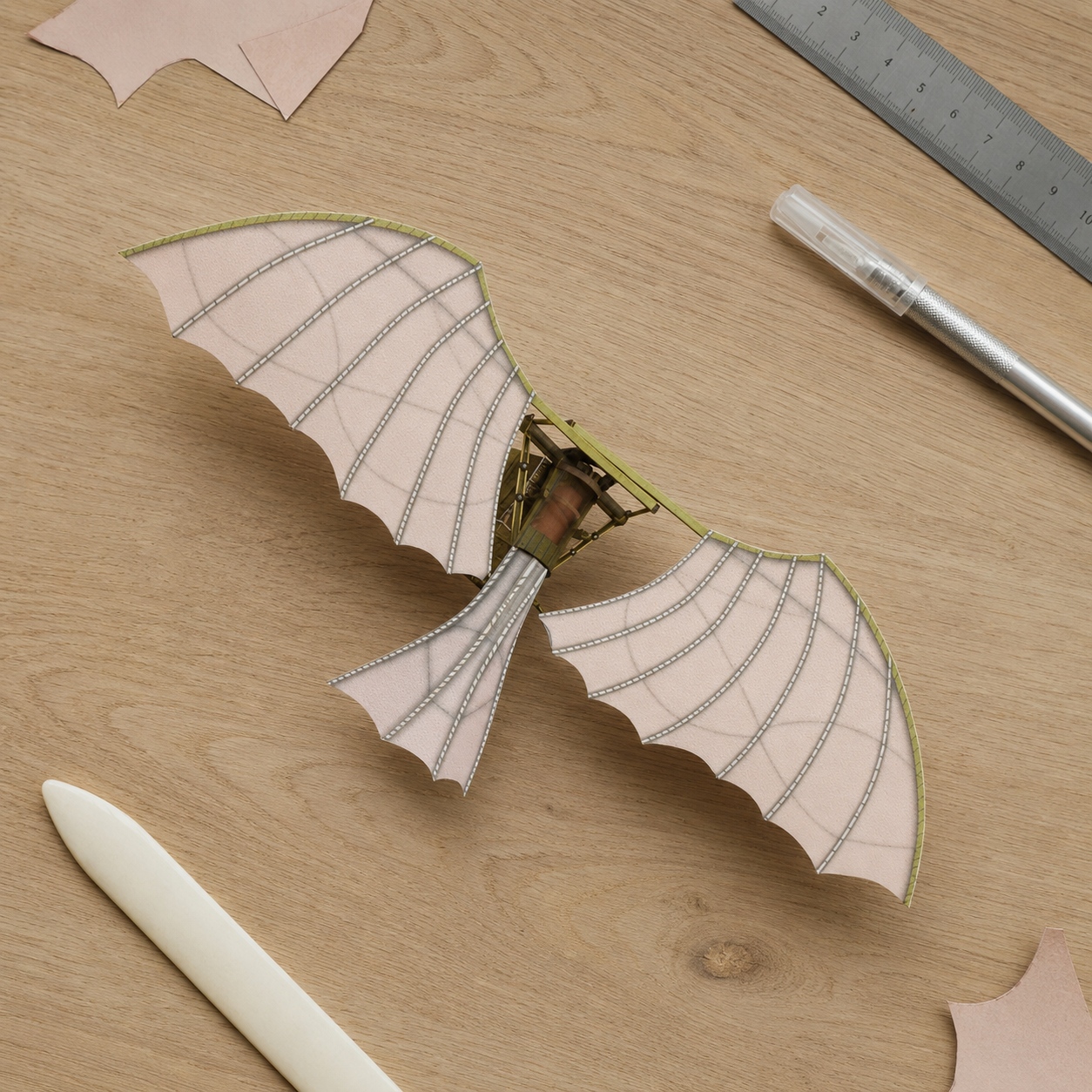 Da Vinci Aircraft Paper Model DIY Assembly Kit