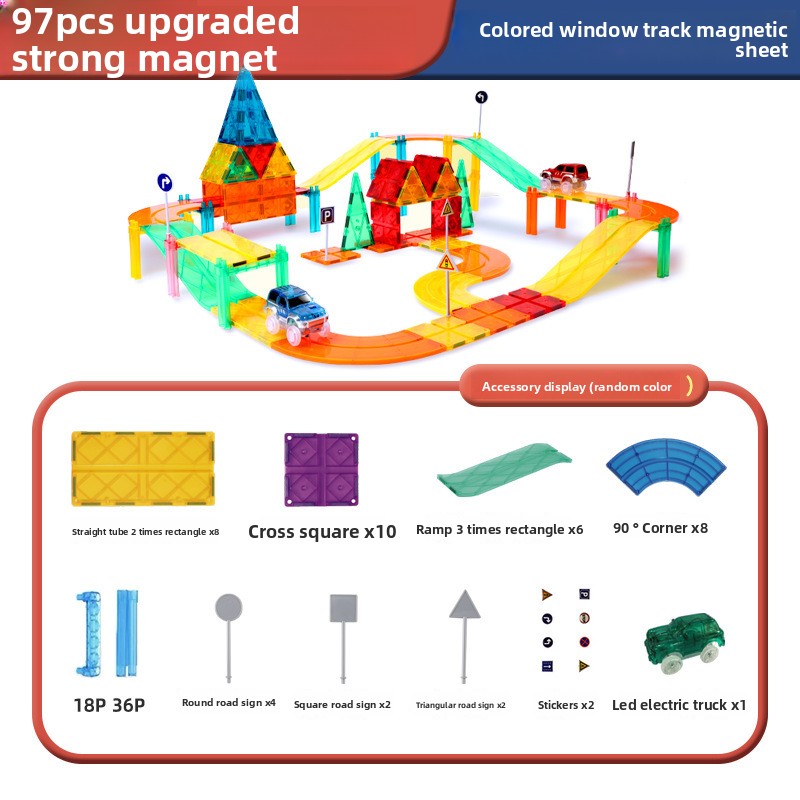 Colour Window Magnetic Building Tiles, 26 to 268 Pieces