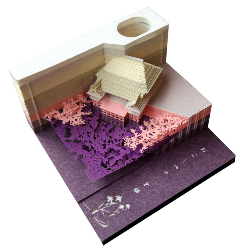 3D Paper Carving Sticky Note Block