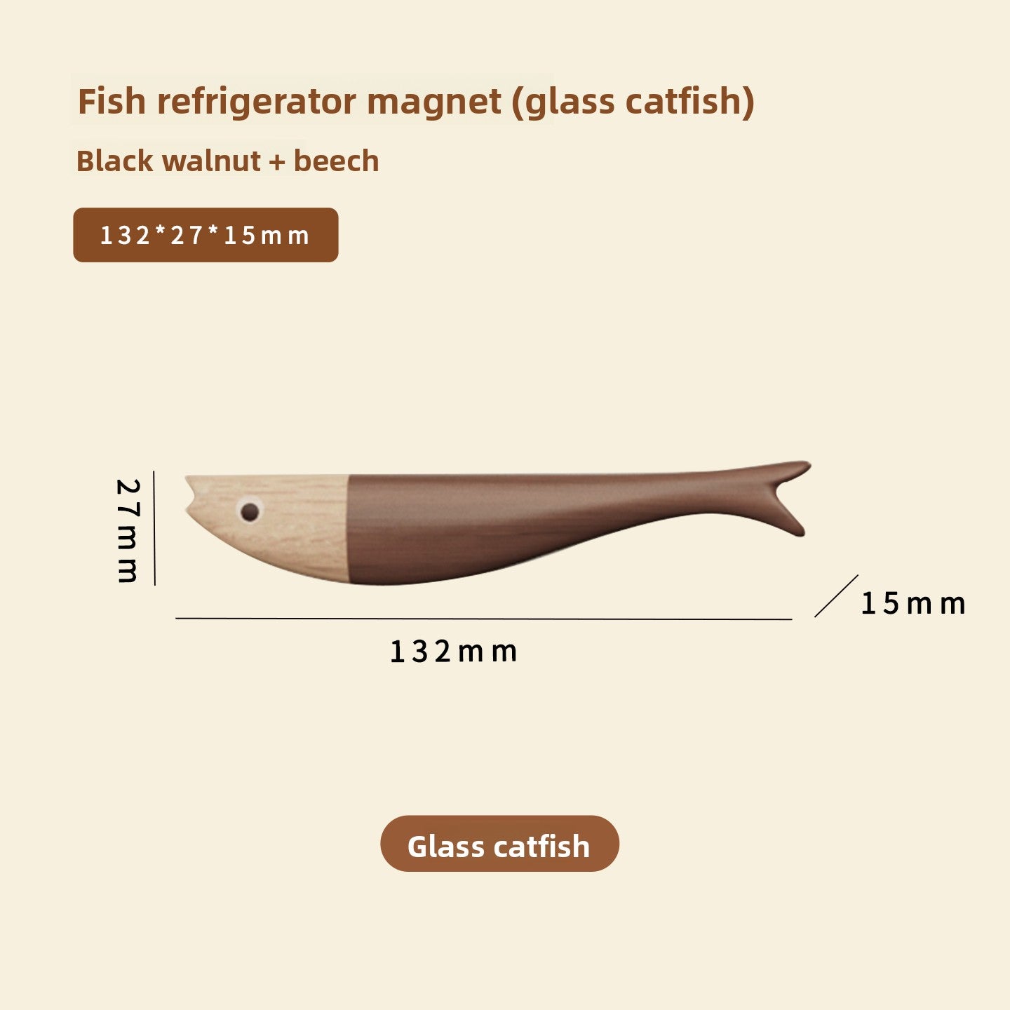Kühlschrankmagnete in Fischform aus Hartholz