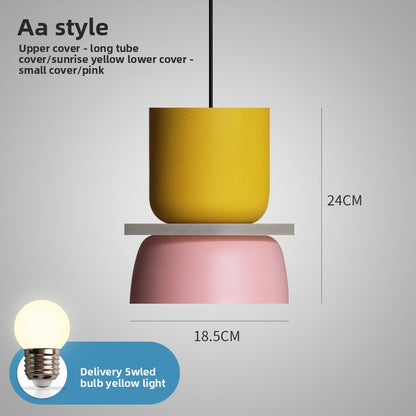 Nordische LED-Pendelleuchte aus Eisen und Aluminium