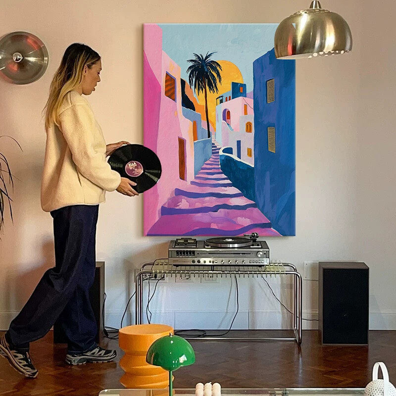 Tablou abstract, pictat manual sau tipărit giclée