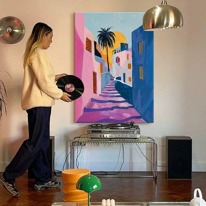 Tablou abstract, pictat manual sau tipărit giclée