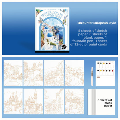 Drawing Coloring Paper for Adults, Watercolor Sticky Notes